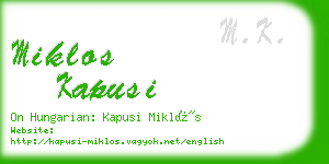 miklos kapusi business card